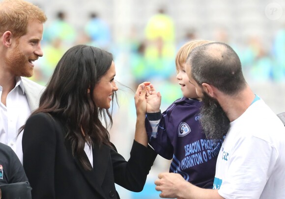 Le prince Harry, duc de Sussex et sa femme Meghan Markle, duchesse de Sussex assistent aux jeux gaélique à Croke Park à Dublin le 11 juillet 2018