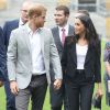 Le prince Harry, duc de Sussex et sa femme Meghan Markle, duchesse de Sussex assistent aux jeux gaélique à Croke Park à Dublin le 11 juillet 2018