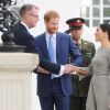 Le prince Harry, duc de Sussex et sa femme Meghan Markle, duchesse de Sussex ont rencontré le président Irlandais Michael D. Higgins à Dublin, le 11 juillet 2018.