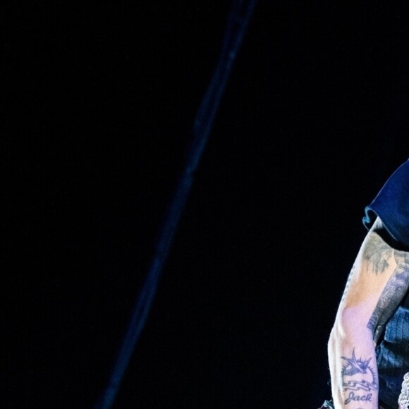Johnny Depp - Le groupe Hollywood Vampires en concert lors de leur tournée au Royaume-Uni le 21 juin 2018.