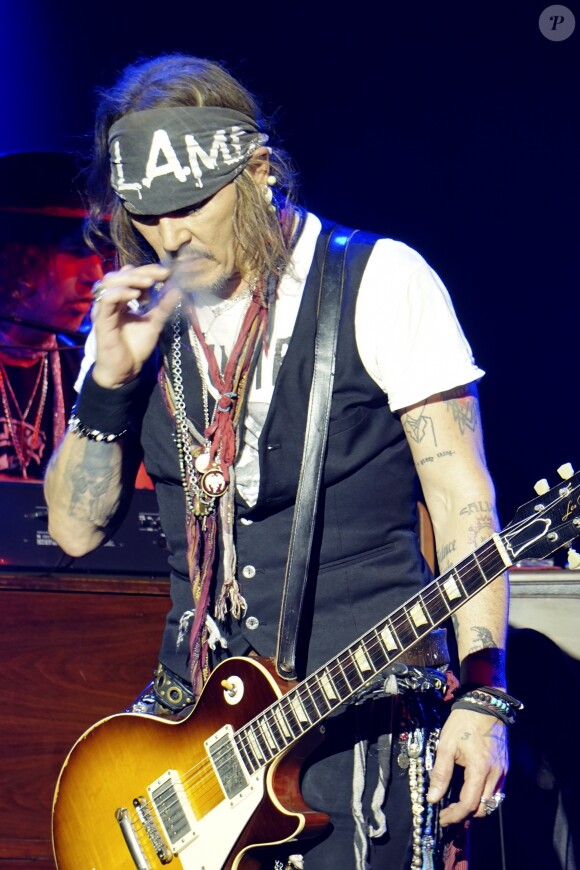 Johnny Depp du groupe Hollywood Vampires en concert au Tollwood-Festival à Munich. Le 27 juin 2018