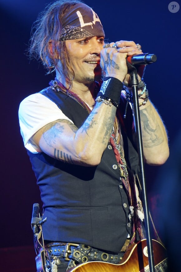 Johnny Depp du groupe Hollywood Vampires en concert au Tollwood-Festival à Munich. Le 27 juin 2018