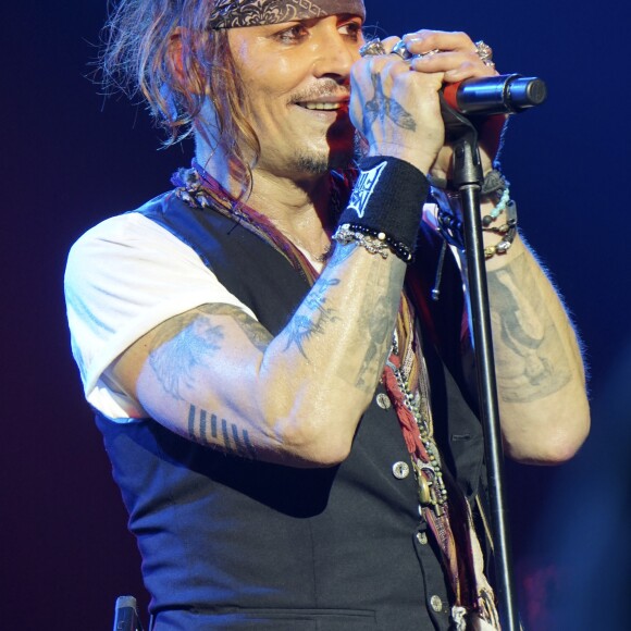 Johnny Depp du groupe Hollywood Vampires en concert au Tollwood-Festival à Munich. Le 27 juin 2018