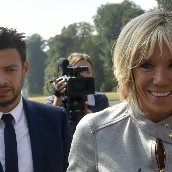 La première dame Brigitte Macron - La Premiere Dame, Brigitte Macron lors de la visite des conjoints des chefs d'Etats, au Musée de l'Afrique à Bruxelles le 12 juillet 2018