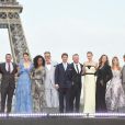 Henry Cavill, Jake Myers, Michelle Monaghan, Angela Bassett, Christopher McQuarrie, Tom Cruise, Simon Pegg, Vanessa Kirby, Rebecca Ferguson, Alix Benezech, Caspar Phillipson à l'avant-première mondiale de "Mission: Impossible Fallout" sur la place du Trocadéro à Paris, le 12 juillet 2018. © Coadic Guirec-Denis Guignebourg/Bestimage