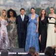 Alix Benezech, Angela Bassett, Tom Cruise, Rebecca Ferguson, Michelle Monaghan, Vanessa Kirby à l'avant-première mondiale de "Mission: Impossible Fallout" sur la place du Trocadéro à Paris, le 12 juillet 2018.