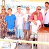 La princesse Marie-Chantal et le prince Pavlos de Grèce avec leurs enfants le prince Odysseas, la princesse Maria-Olympia et le prince Aristidis ainsi que le roi Constantin et la reine Anne-Marie de Grèce à Porto Heli le 17 juillet 2017.