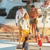La famille du prince Pavlos et de la princesse Marie-Chantal de Grèce en vacances en Grèce le 25 juillet 2018, à Mykonos.