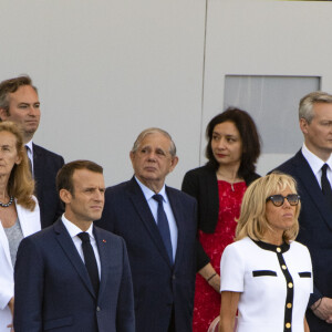 Nicole Belloubet, Jean-Baptiste Lemoyne, Jacques Mézard, Delphine Gény-Stephann, Bruno Le Maire, Brigitte et Emmanuel Macron - Défilé militaire du 14 Juillet sur les Champs-Elysées à Paris © Pierre Perusseau / Bestimage