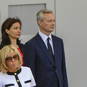 Mounir Mahjoubi, Nicole Belloubet, Jean-Baptiste Lemoyne, Jacques Mézard, Delphine Gény-Stephann, Bruno Le Maire, Brigitte et Emmanuel Macron, Muriel Pénicaud, Edouard Philippe, Stéphane Travert - Défilé militaire du 14 Juillet sur les Champs-Elysées à Paris © Pierre Perusseau / Bestimage