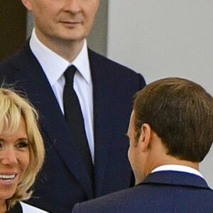 Brigitte Macron et Emmanuel Macron - Défilé militaire du 14 Juillet sur les Champs-Elysées à Paris © Pierre Perusseau / Bestimage