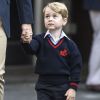 Le prince George de Cambridge, accompagné par son père le prince William, a fait sa rentrée à l'école Thomas's Battersea le 7 septembre 2017.