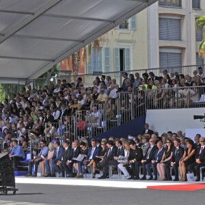 Le premier ministre Edouard Philippe à Nice à l'occasion de la cérémonie du 14 juillet 2018 sur la place Masséna à Nice en hommage aux victimes de l'attentat du 14 juillet 2016. Nice le 14 juillet 2018 © Pierre Rousseau / Pool / Bestimage