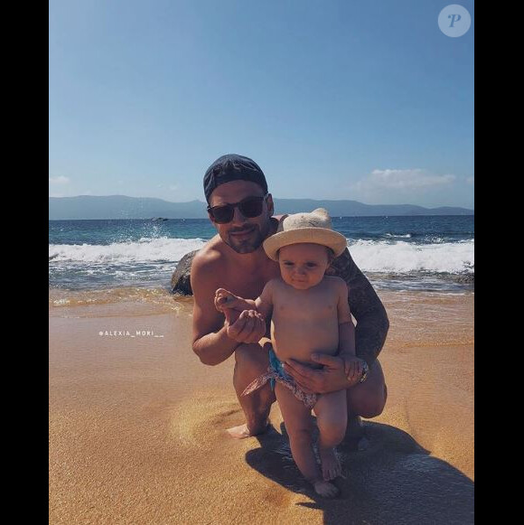 Stéphane, le compagnon d'Alexia Mori, et Louise - Instagram, 6 juillet 2018