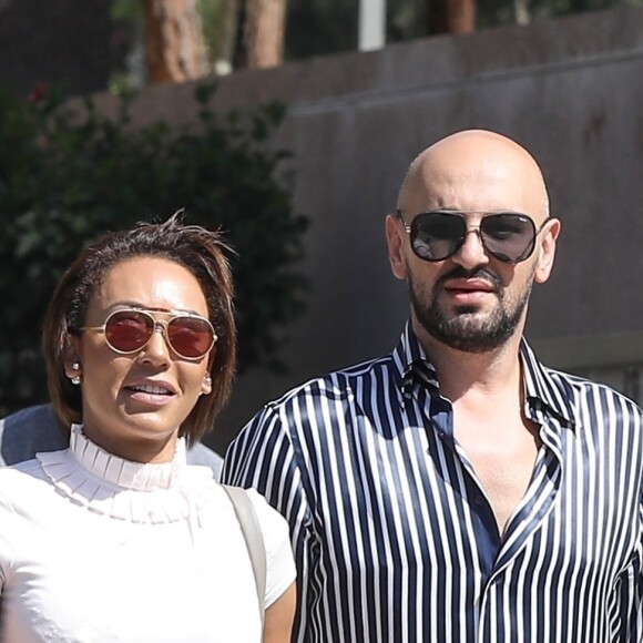 Exclusif - Mel B (Melanie Brown) et son ami Gary Madatyan sortent d'un tribunal à Los Angeles, le 5 juillet 2018