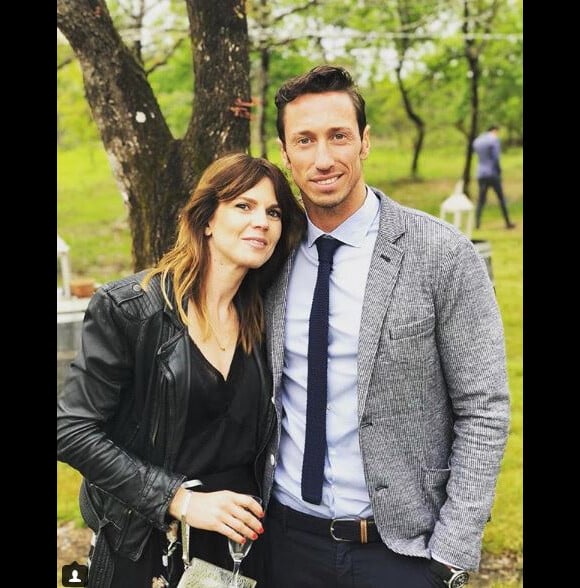 Frédérick Bousquet et sa compagne Emilie posent sur Instagram le 12 mai 2018.