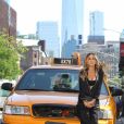 Sarah Jessica Parker sur le tournage d'une publicité pour "Intimissimi" à New York, le 17 juin 2018.