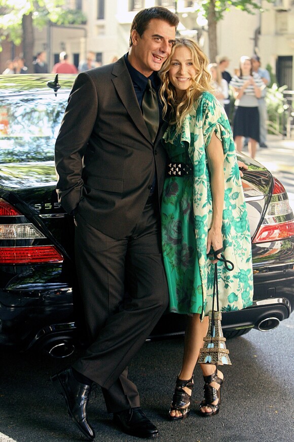 Sarah Jessica Parker et Chris Noth sur le tournage du film "Sex and The City" à New York en 2007.