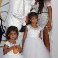 Cesc Fabregas avec sa femme Daniella Semaan et leurs enfants Lia, Capri, Leonardo - Soirée pré-mariage du joueur du footballeur Cesc Fabregas et Daniella Semaan à Ibiza en Espagne le 24 juillet 2018.