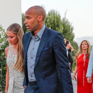 Thierry Henry et sa compagne Andrea Rajacic - Soirée pré-mariage du joueur du footballeur Cesc Fabregas et Daniella Semaan à Ibiza en Espagne le 24 juillet 2018.