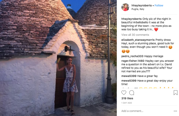 Hayley Roberts et David Hasselhoff viennent de se dire "oui" en Italie, ce 31 juillet 2018.