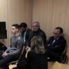 Le footballeur Lucas Hernandez (Atletico Madrid) arrive au tribunal à Madrid pour une affaire de violences conjuguales avant de s'envoler pour son match en Allemagne contre Bayer Leverkusen le 21 février 2017.