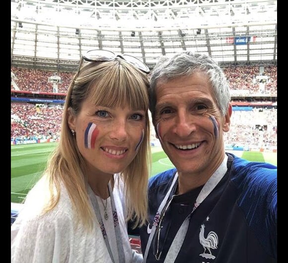 Nagui et sa femme Mélanie Page lors de la finale de la Coupe du monde de football - Instagram, 15 juillet 2018