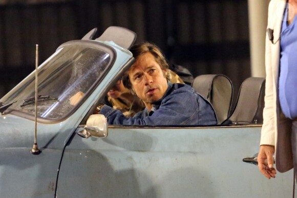Brad Pitt sur le tournage du film "Once Upon A Time in Hollywood" à Los Angeles. Le 23 juillet 2018