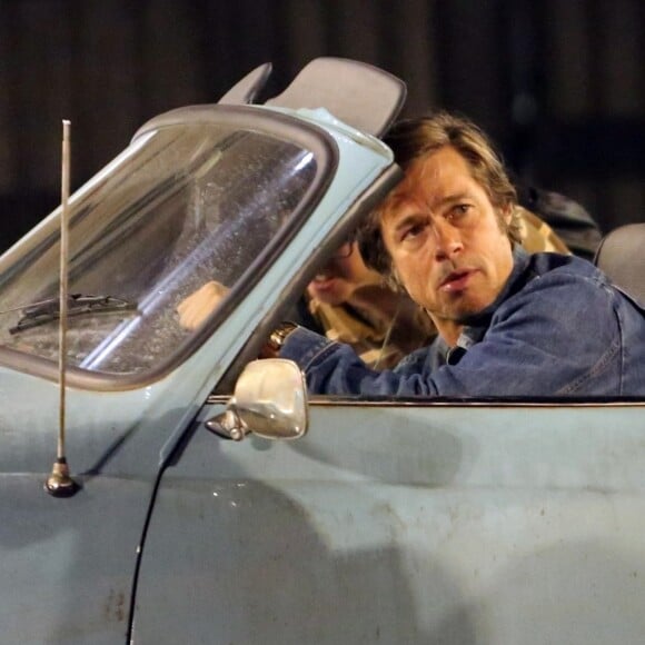 Brad Pitt sur le tournage du film "Once Upon A Time in Hollywood" à Los Angeles. Le 23 juillet 2018