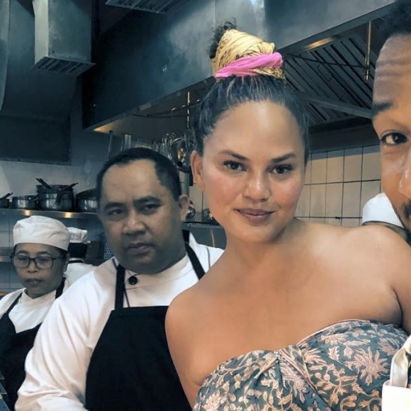 Chrissy Teigen et John Legend en vacances à Bali, en Indonésie. Août 2018.