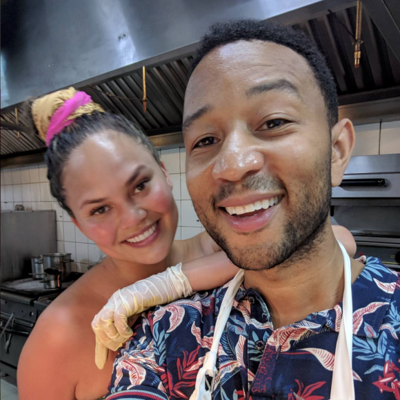 Chrissy Teigen et John Legend en vacances à Bali, en Indonésie. Août 2018.