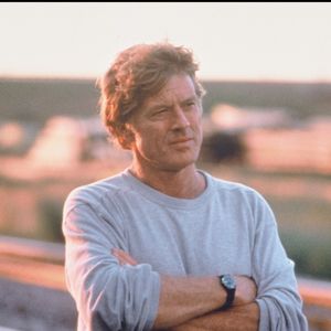 Robert Redford sur le tournage de Et au milieu coule une rivière en 1992