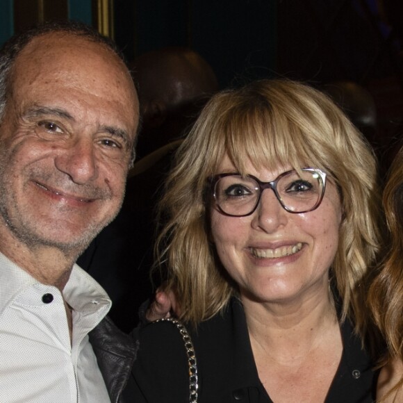 Exclusif - Gérard Miller, Caroline Diament, Elsa Fayer - Cocktail à l'issue de la première du spectacle "Les Parisiennes" aux Folies Bergères à Paris le 24 mai 2018. © Olivier Borde - Pierre Perusseau / Bestimage