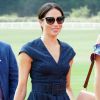 Le prince Harry, duc de Sussex et Meghan Markle, la Duchesse de Sussex arrivent à la Royal Berkshire Polo Cup où le Duc participe aujourd'hui à la Coupe ISP Hanz de Sentebale à Windsor au Royaume-Uni, le 26 juillet 2018.