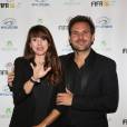 Christophe Michalak et sa femme Delphine McCarty - Soirée de lancement du jeu vidéo "FIFA 2016" au Faust à Paris, le 21 septembre 2015