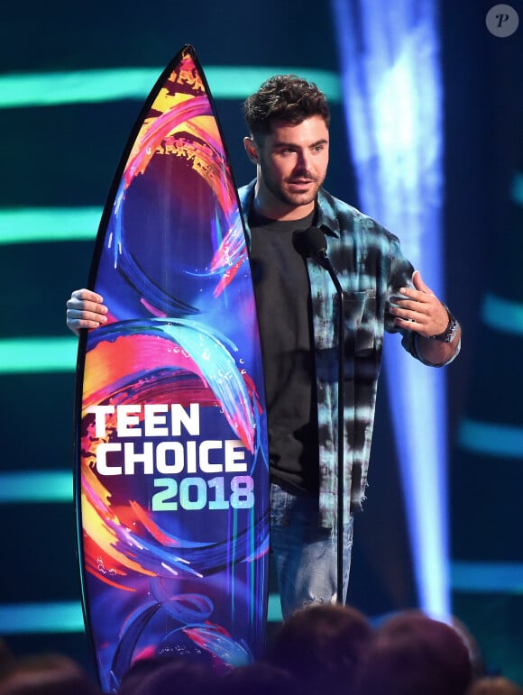 Zac Efron lors de la soirée FOX's Teen Choice Awards 2018 au The Forum à Inglewood, Californie, Etats-Unis, le 12 août 2018.