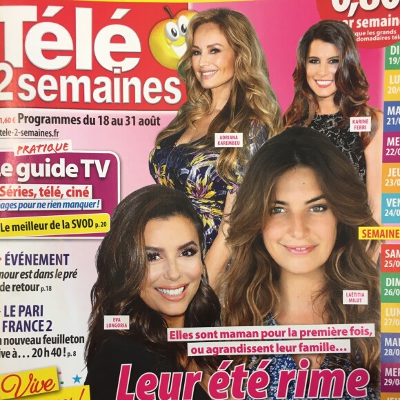 Couverture du nouveau numéro de "Télé 2 semaines" paru le lundi 13 août 2018