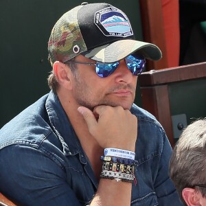 David Hallyday dans les tribunes des Internationaux de France de Tennis de Roland Garros à Paris. Le 8 juin 2018 © Cyril Moreau / Bestimage