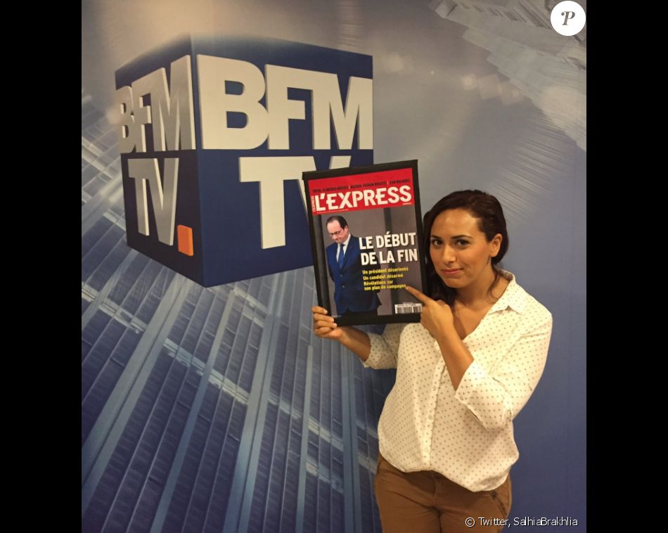 Salhia Brakhlia sur le plateau de Grand Angle sur BFM TV sur Twitter. Juillet 2017. - Purepeople