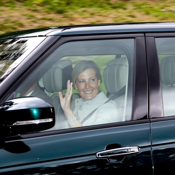 Le prince Edward, comte de Wessex, et la comtesse Sophie de Wessex - La famille royale britannique arrive à l'église de Crathie pour assister à la messe du dimanche le 26 août 2018.