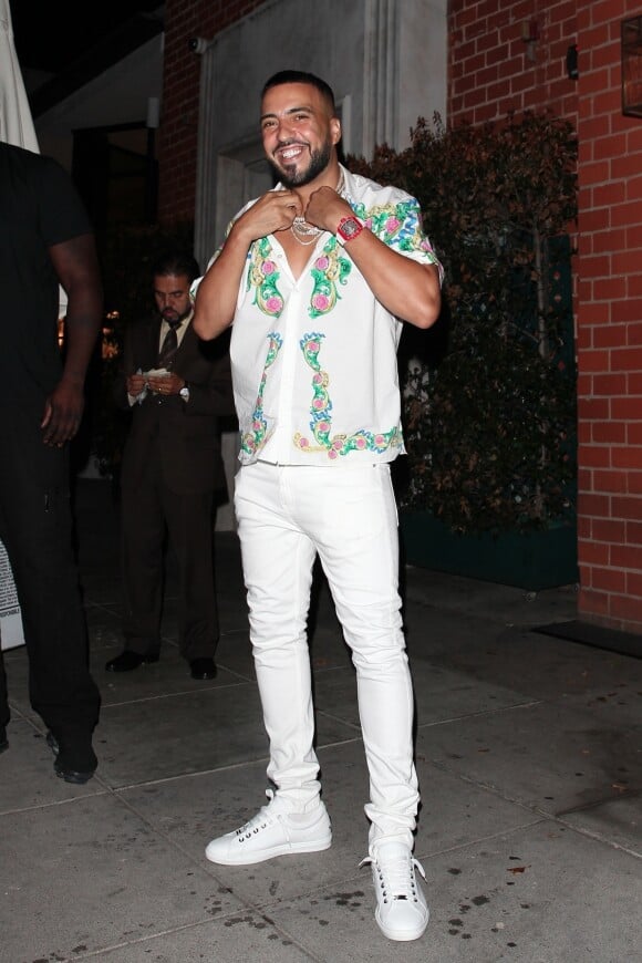Exclusif - French Montana est allé dîner au restaurant Mr Chow à Beverly Hills, le 26 juillet 2018.  Exclusive - Germany call for price - A skinny looking French Montana smiles for the camera outside Beverly Hills hot spot Mr Chow.26/07/2018 - Los Angeles