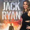 Christy Carlson Romano, enceinte, pose devant l'affiche de la série Jack Ryan pour Amazon Prime. Instagram, le 1er septembre 2018