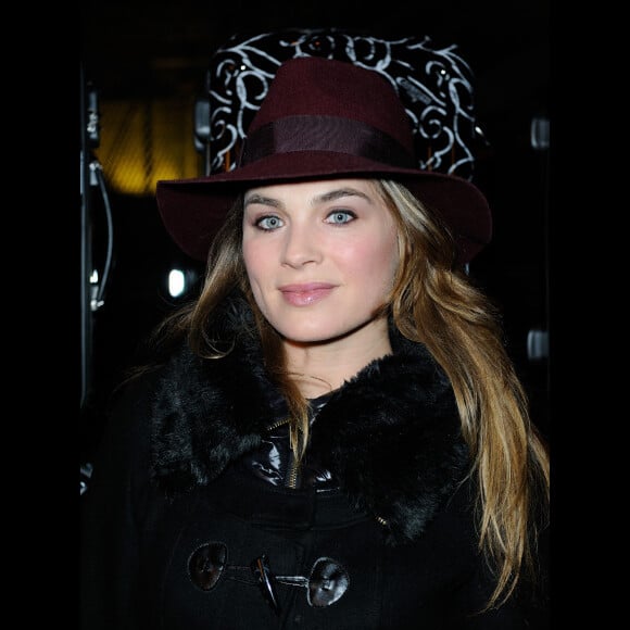 Mélanie Maudran durant la présentation de la première ligne de bagages de Christophe Guillarmé à l'Hôtel Renaissance Paris Arc de Triomphe le 22 janvier 2012