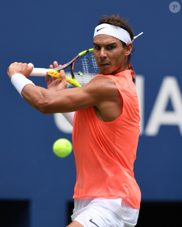 Rafael Nadal s'impose face à Nikoloz Basilashvili lors de l'US Openau centre Billie Jean King à New York le 2 septembre 2018.