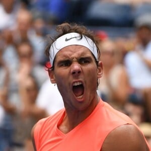 Rafael Nadal s'impose face à Nikoloz Basilashvili lors de l'US Openau centre Billie Jean King à New York le 2 septembre 2018.