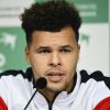 Exclusif - Jo-Wilfried Tsonga - Conférence de presse après le 4ème match de la Finale de la coupe Davis en simple opposant la France à la Belgique au Stade Pierre Mauroy à Lille , le 26 novembre 2017. © Perusseau-Veeren/Bestimage