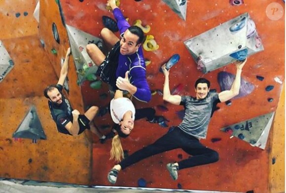 Tiffany de "Koh-Lanta" avec Alban, Laurent Maistret et Claude pour s'entraîner pour "Ninja Warrior 3" - Instagram, 29 janvier 2018
