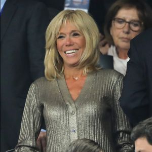 La Première Dame Brigitte Macron (Trogneux) dans les tribunes lors de la Ligue des nations opposant la France aux Pays-Bas, au Stade de France, à Saint-Denis, Seine Saint-Denis, France, le 9 septembre 2018. La France a gagné 2-1. © Cyril Moreau/Bestimage