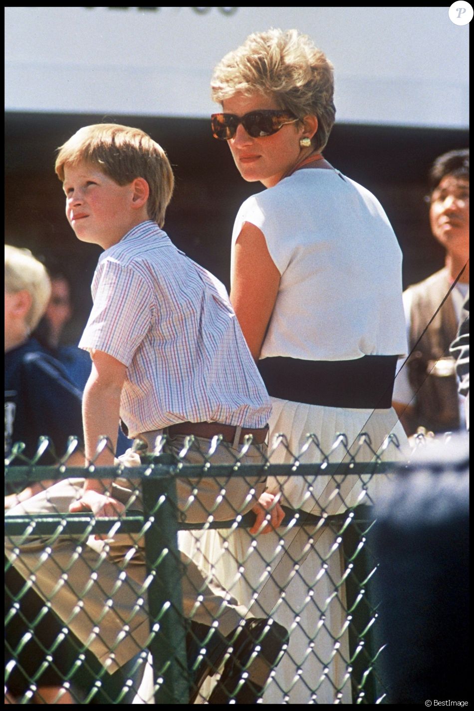 Lady Diana et le prince Harry au Grand Prix de Silverstone en juillet