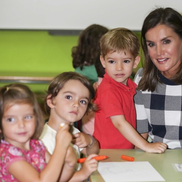 La reine Letizia d'Espagne lors du lancement de l'année scolaire 2018/2019 à Oviedo, le 12 septembre 2018.